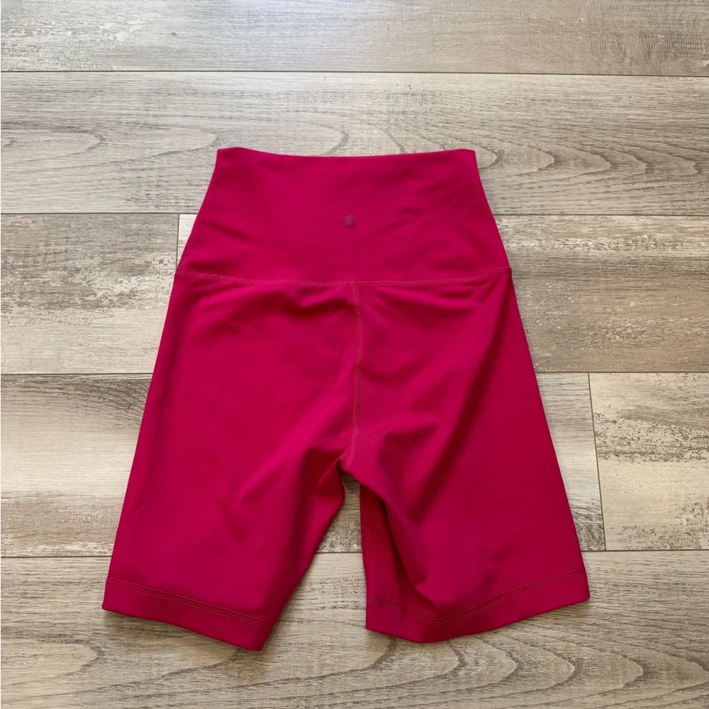 Yogalicious | Lux Hot Pink High Rise Biker Shorts- Size Small - Picture 6 of 6